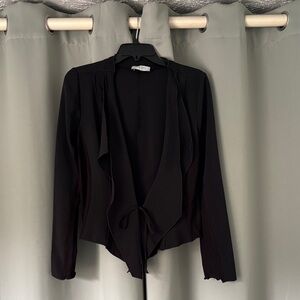 Lola & Sophie Dressy black Flowy Cropped-fit Cardigan